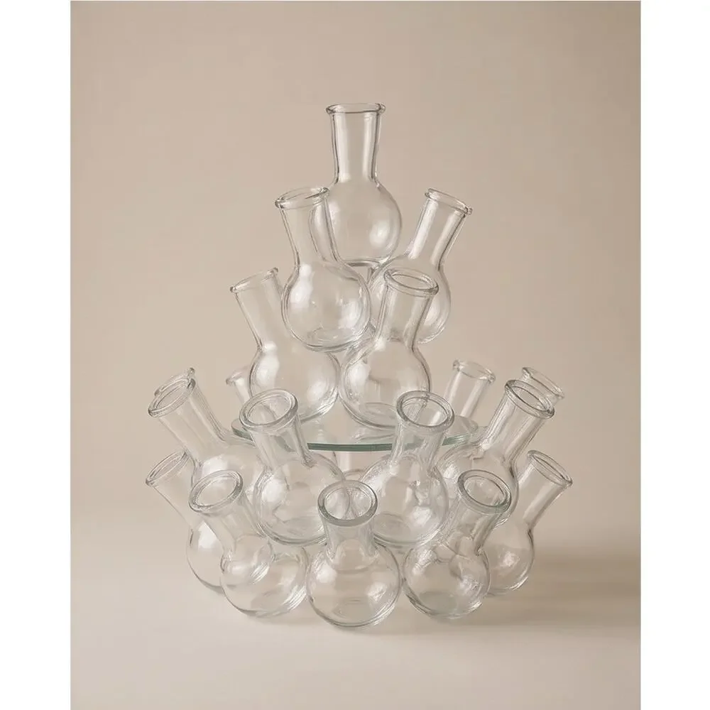 Vtg Plant Propagation Station Cluster Vases 3 Pieces Set MCM Glass NEW Open Box